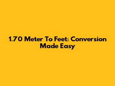 1.70 Meter To Feet: Conversion Made Easy