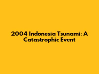 2004 Indonesia Tsunami: A Catastrophic Event