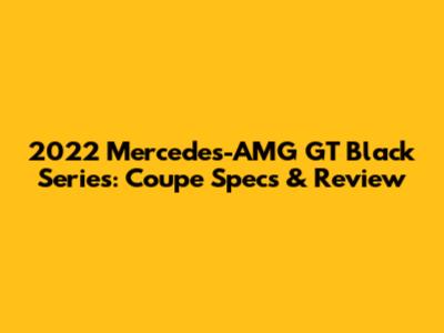 2022 Mercedes-AMG GT Black Series: Coupe Specs & Review