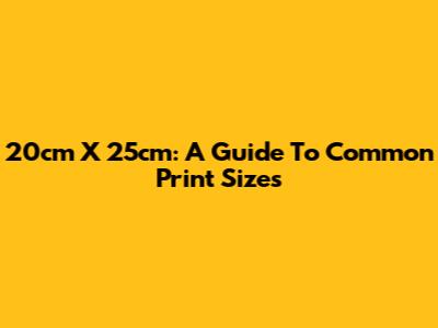 20cm X 25cm: A Guide To Common Print Sizes