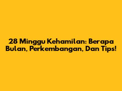 28 Minggu Kehamilan: Berapa Bulan, Perkembangan, Dan Tips!