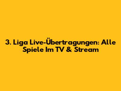 3. Liga Live-Übertragungen: Alle Spiele Im TV & Stream