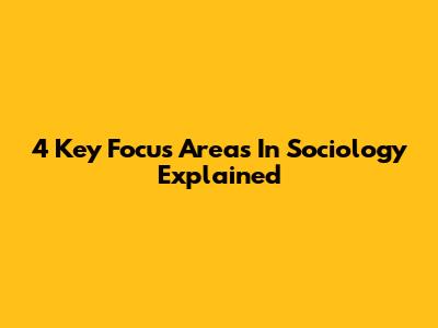 4 Key Focus Areas In Sociology Explained