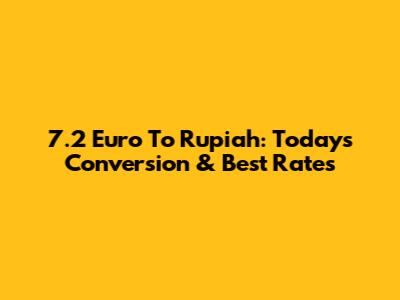 7.2 Euro To Rupiah: Today's Conversion & Best Rates