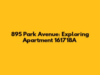 895 Park Avenue: Exploring Apartment 161718A