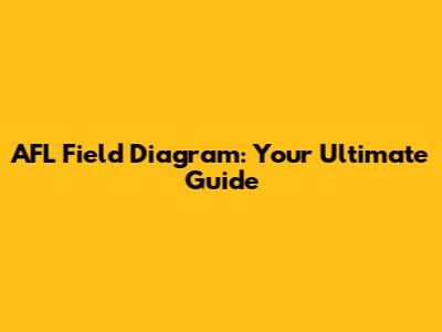 AFL Field Diagram: Your Ultimate Guide