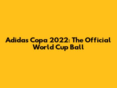 Adidas Copa 2022: The Official World Cup Ball