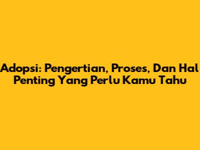 Adopsi: Pengertian, Proses, Dan Hal Penting Yang Perlu Kamu Tahu