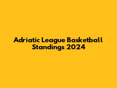 Adriatic League Basketball Standings 2024