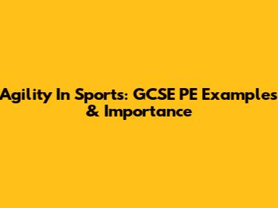 Agility In Sports: GCSE PE Examples & Importance