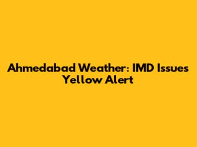 Ahmedabad Weather: IMD Issues Yellow Alert
