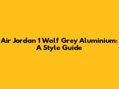 Air Jordan 1 Wolf Grey Aluminium: A Style Guide