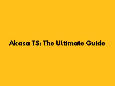 Akasa TS: The Ultimate Guide