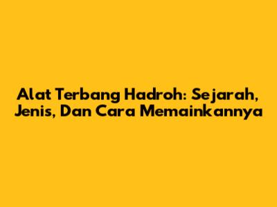 Alat Terbang Hadroh: Sejarah, Jenis, Dan Cara Memainkannya