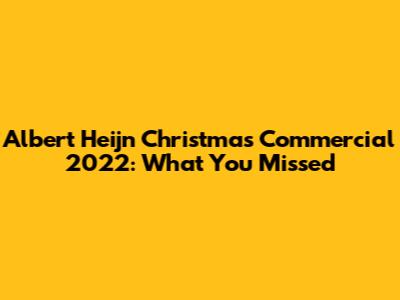 Albert Heijn Christmas Commercial 2022: What You Missed