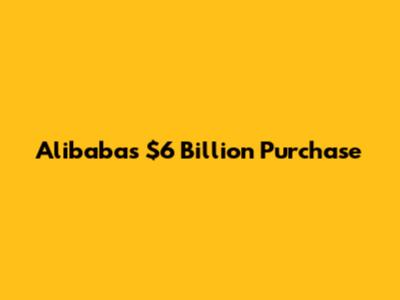 Alibaba's $6 Billion Purchase