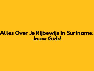 Alles Over Je Rijbewijs In Suriname: Jouw Gids!