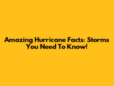 Amazing Hurricane Facts: Storms You Need To Know!