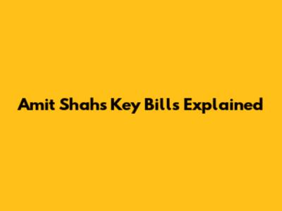 Amit Shah's Key Bills Explained