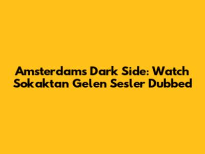 Amsterdam's Dark Side: Watch 'Sokaktan Gelen Sesler' Dubbed