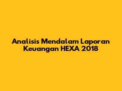Analisis Mendalam Laporan Keuangan HEXA 2018