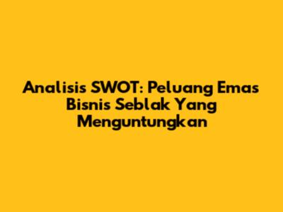 Analisis SWOT: Peluang Emas Bisnis Seblak Yang Menguntungkan