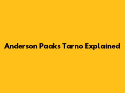 Anderson Paak's 'Tarno' Explained