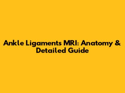 Ankle Ligaments MRI: Anatomy & Detailed Guide