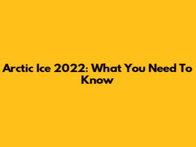 Arctic Ice 2022: What You Need To Know