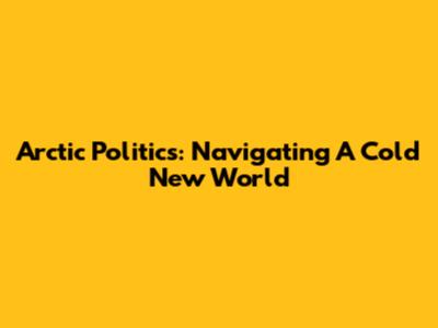 Arctic Politics: Navigating A Cold New World