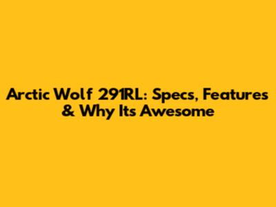 Arctic Wolf 291RL: Specs, Features & Why It's Awesome
