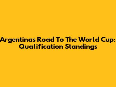 Argentina's Road To The World Cup: Qualification Standings