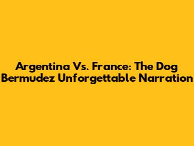 Argentina Vs. France: The Dog Bermudez Unforgettable Narration