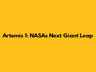 Artemis 1: NASA's Next Giant Leap