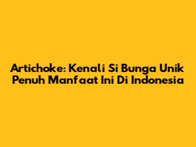 Artichoke: Kenali Si Bunga Unik Penuh Manfaat Ini Di Indonesia
