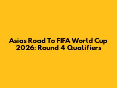 Asia's Road To FIFA World Cup 2026: Round 4 Qualifiers