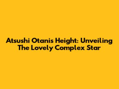 Atsushi Otani's Height: Unveiling The Lovely Complex Star