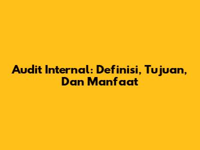 Audit Internal: Definisi, Tujuan, Dan Manfaat