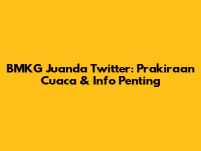BMKG Juanda Twitter: Prakiraan Cuaca & Info Penting