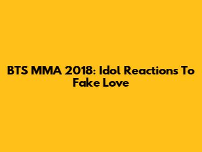 BTS MMA 2018: Idol Reactions To Fake Love