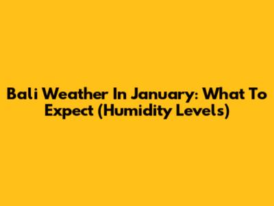 Bali Weather In January: What To Expect (Humidity Levels)