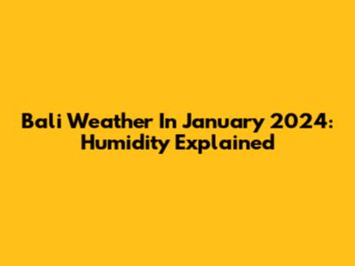Bali Weather In January 2024: Humidity Explained