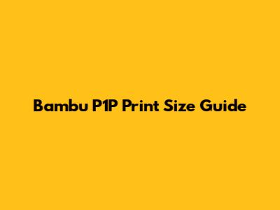 Bambu P1P Print Size Guide