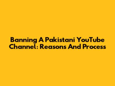 Banning A Pakistani YouTube Channel: Reasons And Process