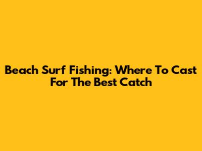 Beach Surf Fishing: Where To Cast For The Best Catch