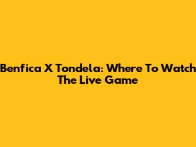 Benfica X Tondela: Where To Watch The Live Game