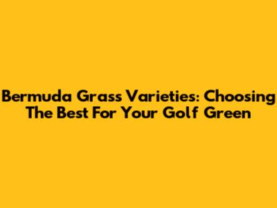 Bermuda Grass Varieties: Choosing The Best For Your Golf Green
