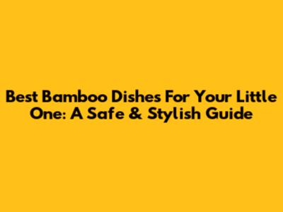 Best Bamboo Dishes For Your Little One: A Safe & Stylish Guide
