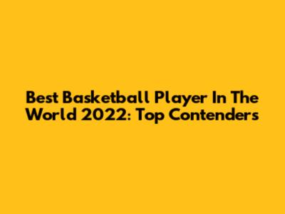 Best Basketball Player In The World 2022: Top Contenders