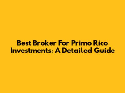 Best Broker For Primo Rico Investments: A Detailed Guide